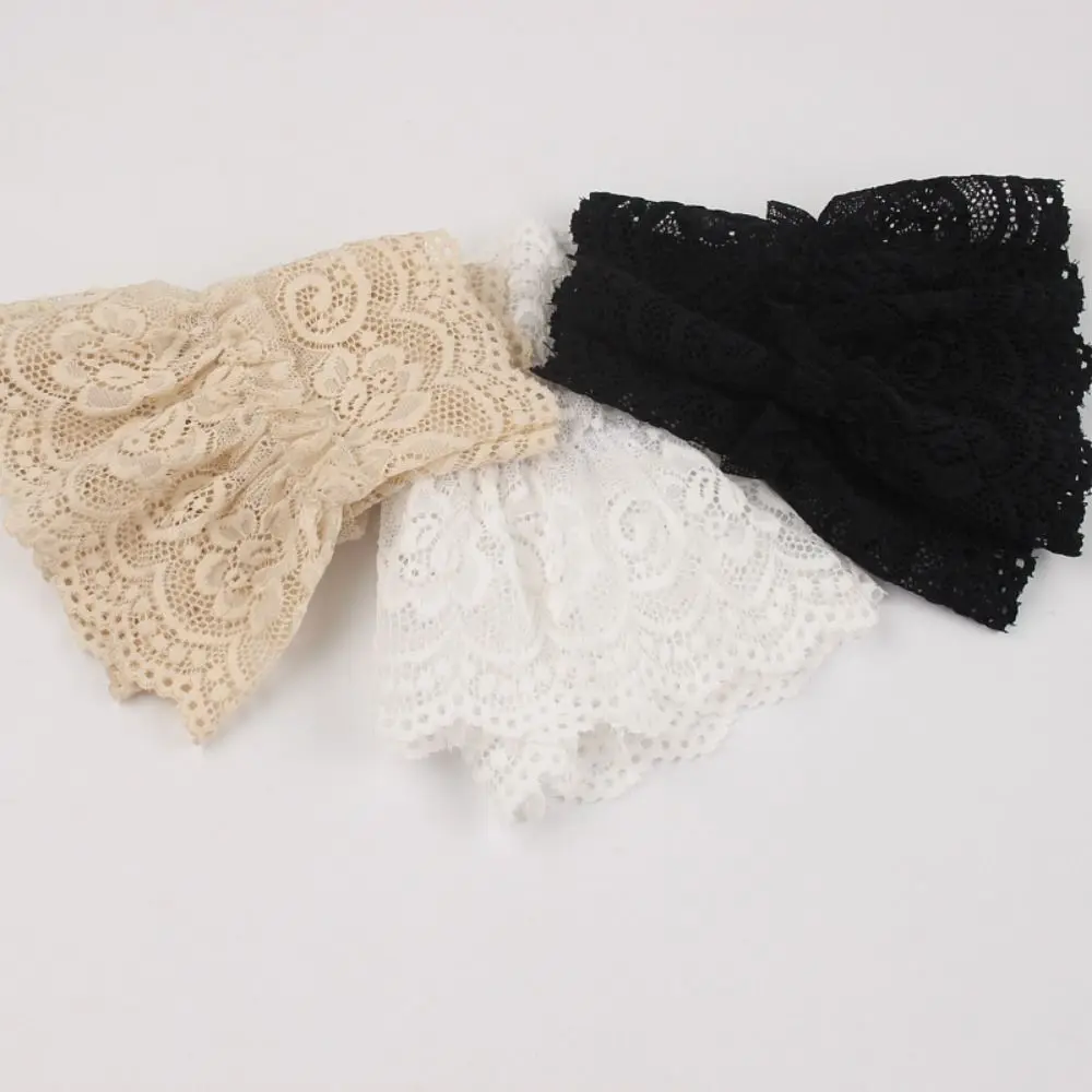 1Pair New Fashion Detachable Fake Sleeves Spring Autumn Wild Sweater Decorative Sleeves Lace Ruffles Elbow Sleeve Cuff universal