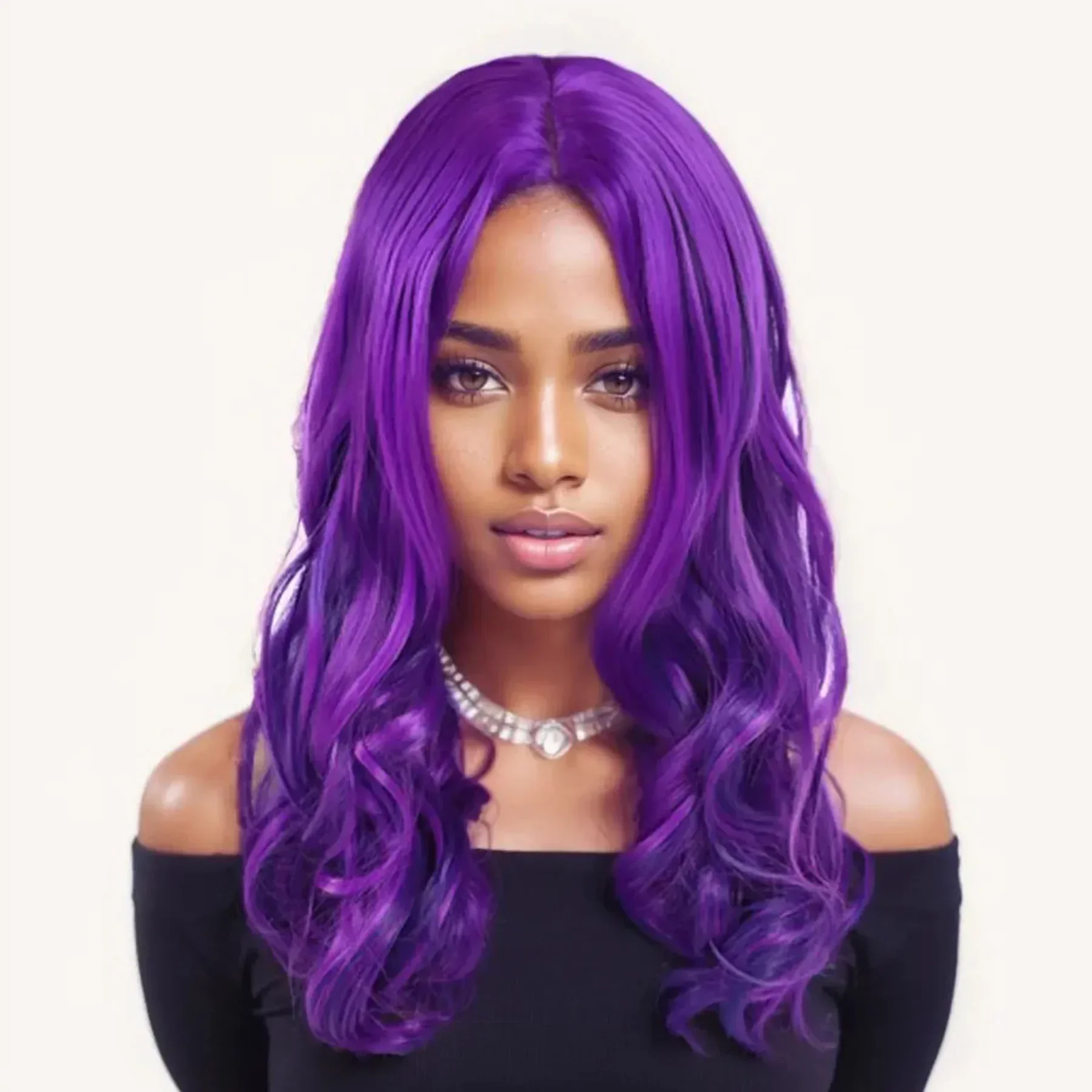 Peruca de cabelo sintético para meninas, Perucas Cosplay filme para crianças, perucas azuis misturadas roxas para meninas, peruca feminina Halloween