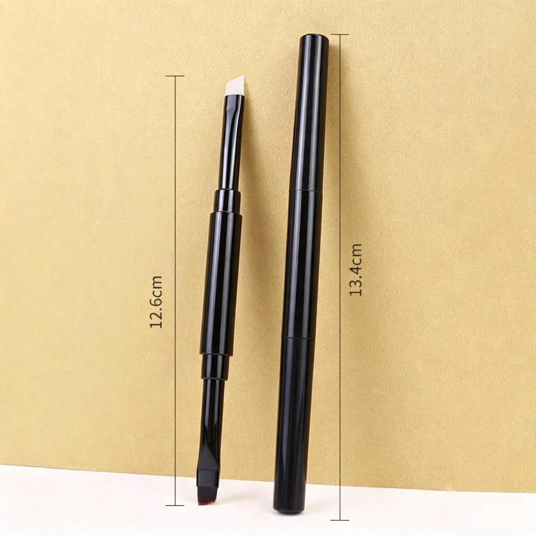 100Pcs Dual Ended Eyebrow Brush Portable Angled Brow Brush and Silicone Spoolie Tool for Brow Powder, Pomade, Gel and Eyeliner