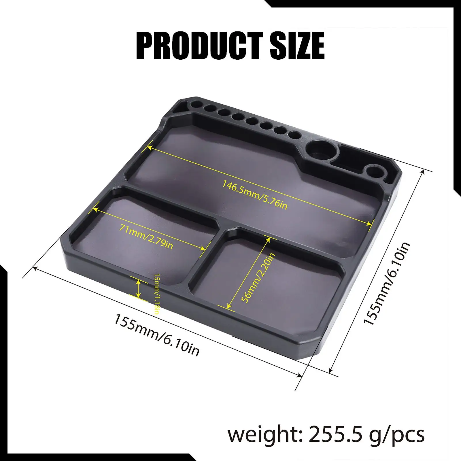 シリコンツールトレイ、修理ツールハードウェアトレイ、パーツトレイオーガナイザー、1/12 1/16車両トラックボートアクセサリー用