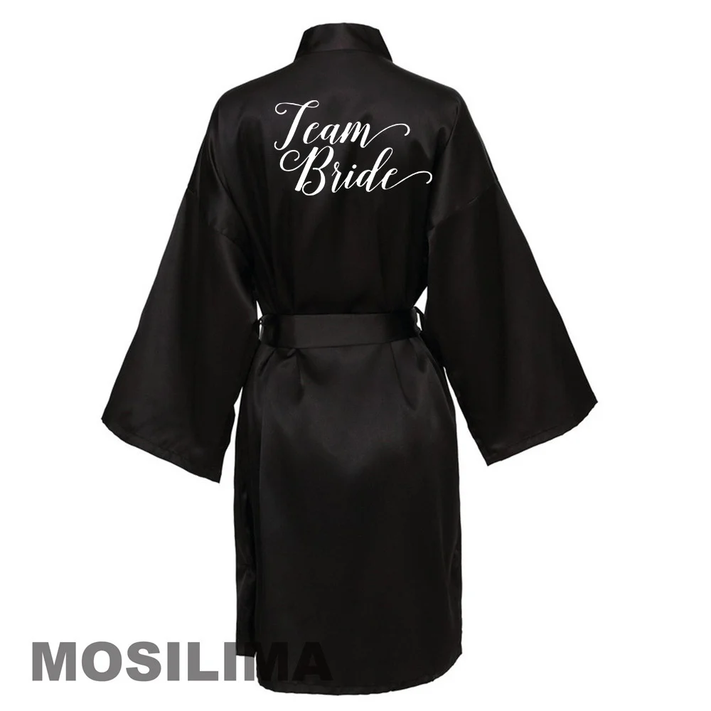 Wedding Party Team Bride Robe Kimono Satin Pajamas Bridesmaid Bathrobe SP610