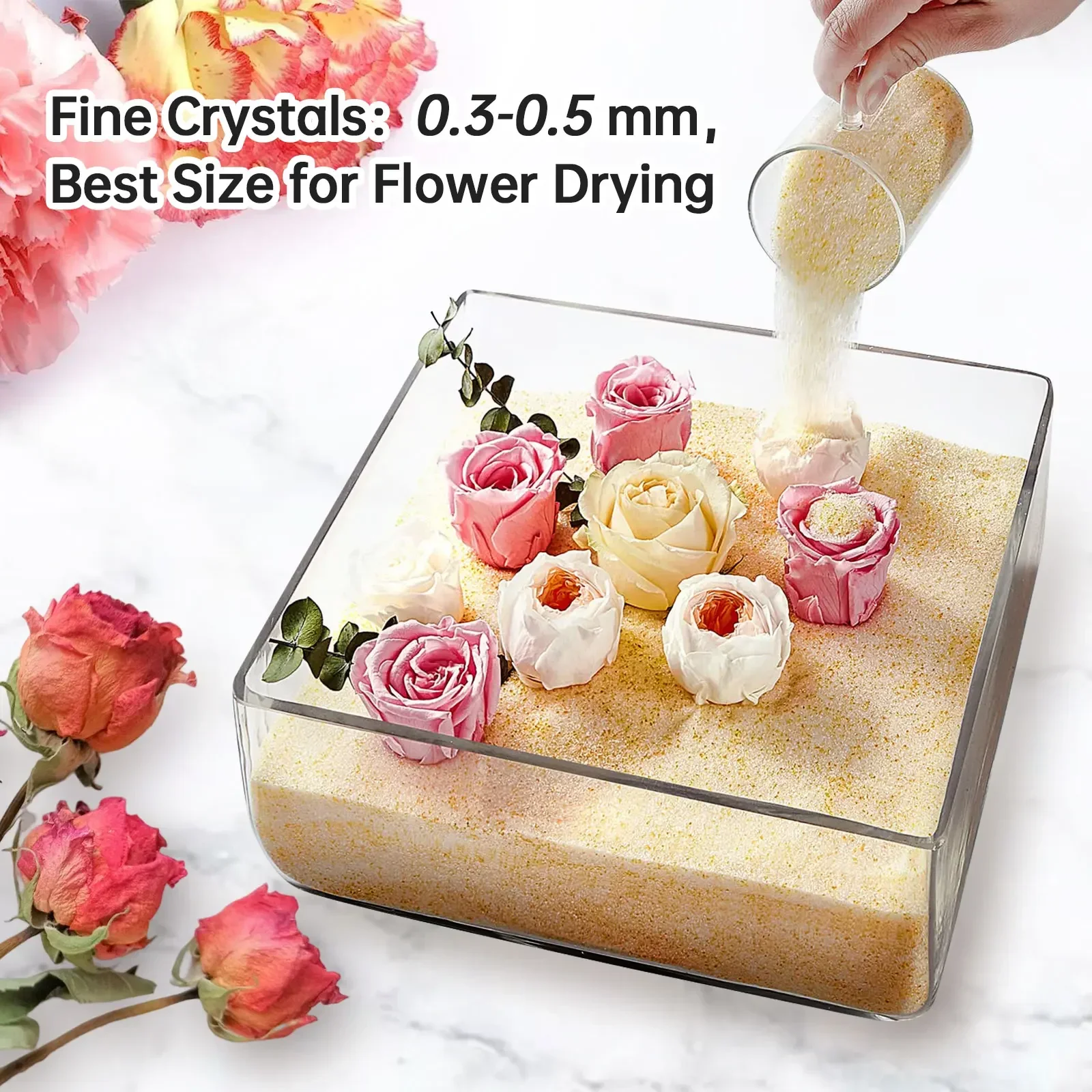 3.6 LBS Silica Sand Flower Drying Color Indicating Silica Gel Flower Drying for Wedding Decoration Eternal Flower Handmade