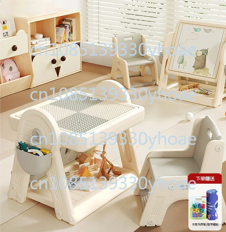 Children's multi-functional building block table baby early education game table