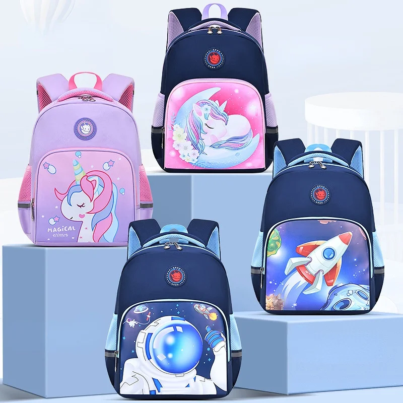 Children Lightweight Cartoon Astronaut Rocket Unicorn Backpacks New Girl Boy Cute Fashion Small Schoolbags In Kindergarten Hot