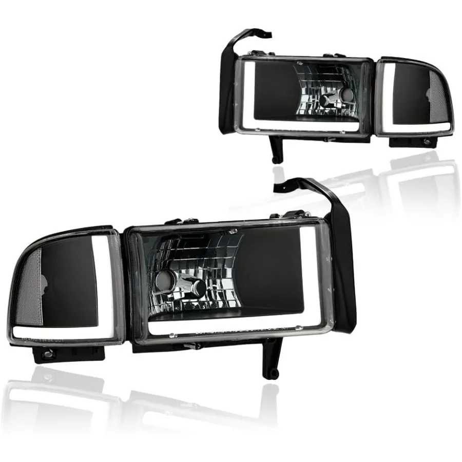 

Светодиодные фары DRL в сборе для Dodge Ram 1500 и 19942002 Ram 2500 3500 19942001 с черным корпусом и прозрачным отражателем