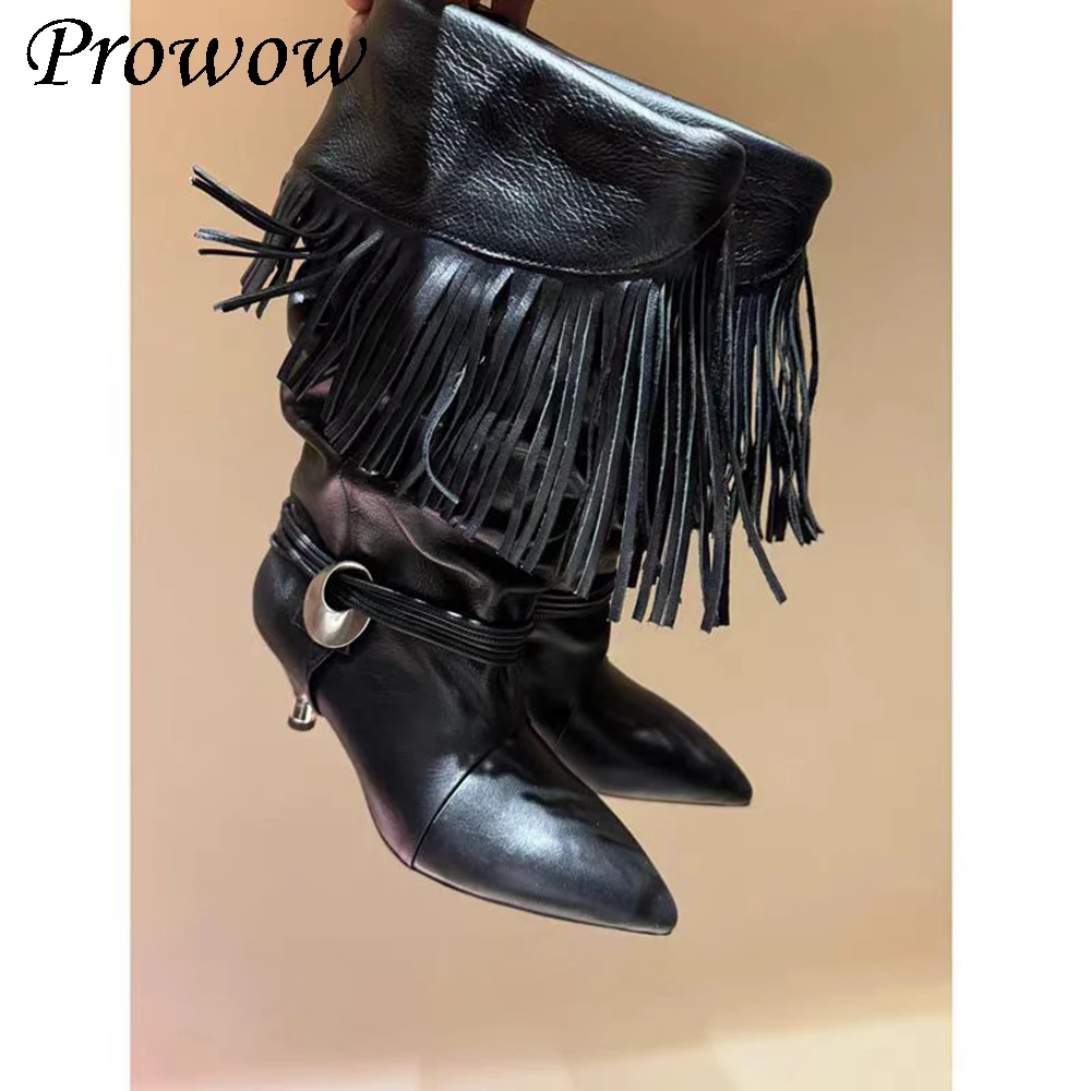 

Новые бархатные сапоги до колена с ремешком с кисточками и металлической пряжкой на кошачьем каблуке, женская обувь Zapatos Mujer