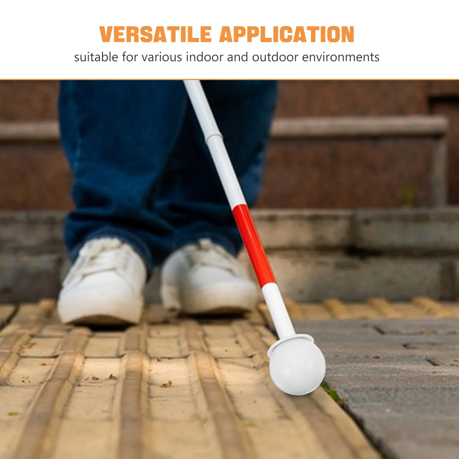

Blind Guide Rod Ball Head Blind Walking Cane Tip Cane Tip Hook Type Cane Tip Walking Stick Stability Plastic Assistive Tip tool