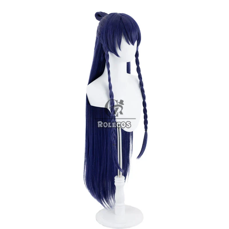 ROLECOS Capelli sintetici Gioco LOL Immortal Journey Irelia Parrucche Cosplay Irelia Halloween Parrucca lunga 100 cm blu scuro Capelli sintetici