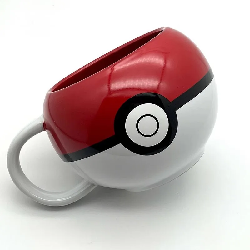 Taza de café de cerámica con diseño de Poke Ball de Pokémon, regalo de merchandising del juego de anime Pocket Monster para fanáticos del anime, para uso diario en casa u oficina.