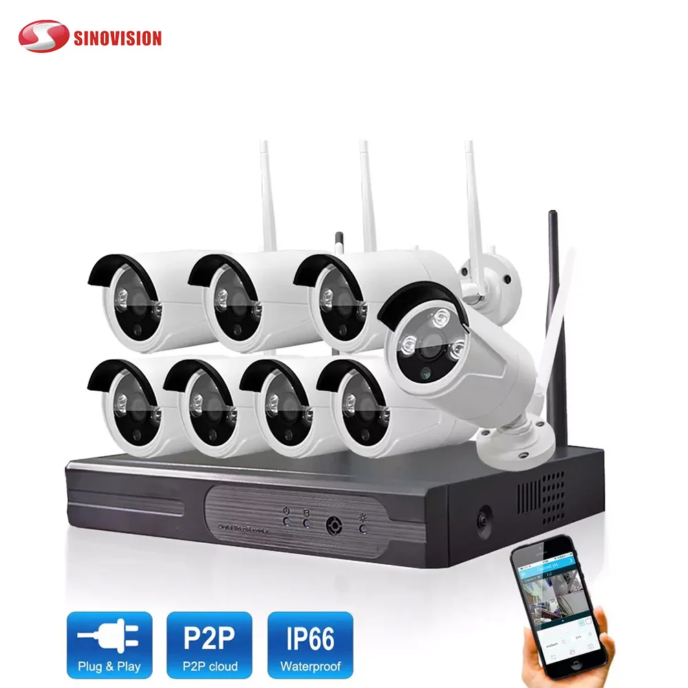 

Cheap 5mp Network Camera Surveillance System 2MP 5MP Wifi Nvr Cctv System Camera 8ch NVR Kits Security Camera System H.265 8CH