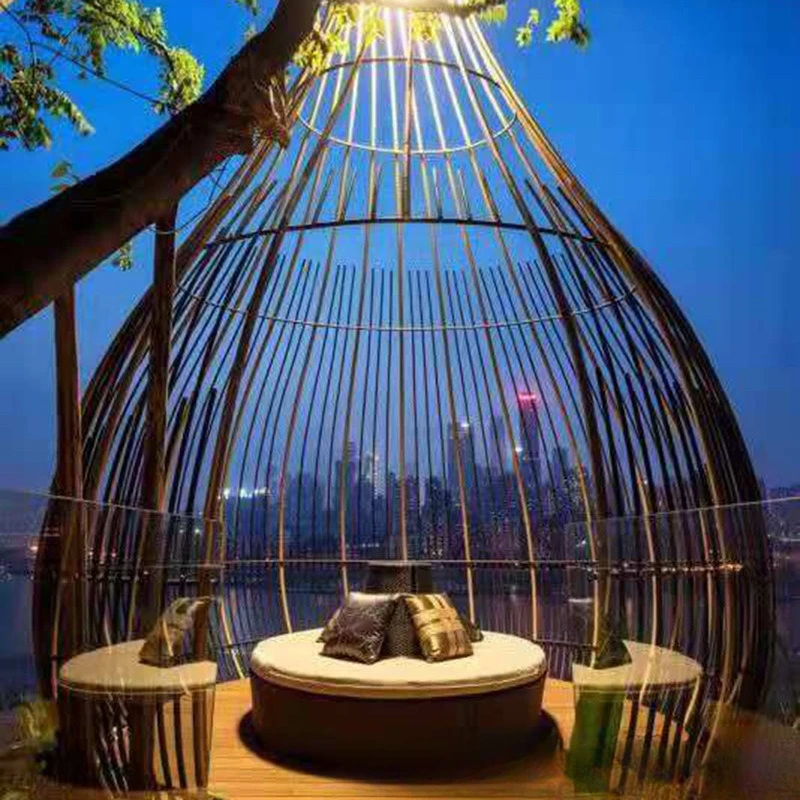 Wrought iron bird cage decoration king size decoration hot pot shop leisure bird cage card seat outdoor large bird cage
