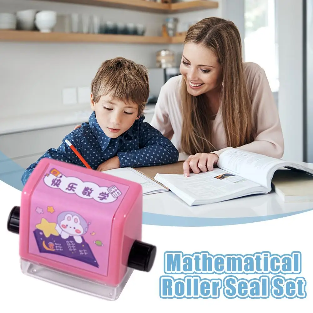 4 In 1 Math Roller Stamp Addition Subtraction Teaching Stamp For Teacher Student Parent Classroom Homeschool Home Use Stationery