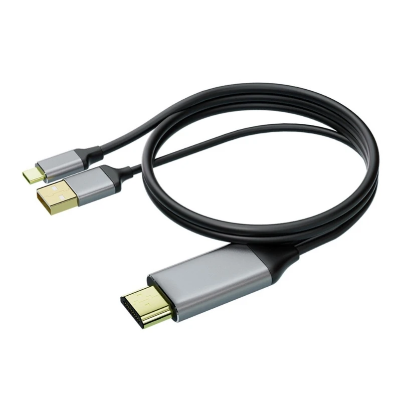 HDMIcompatible to USB C Cable With 4K@60Hz Output and USB Power for Enhances Display On Headsets