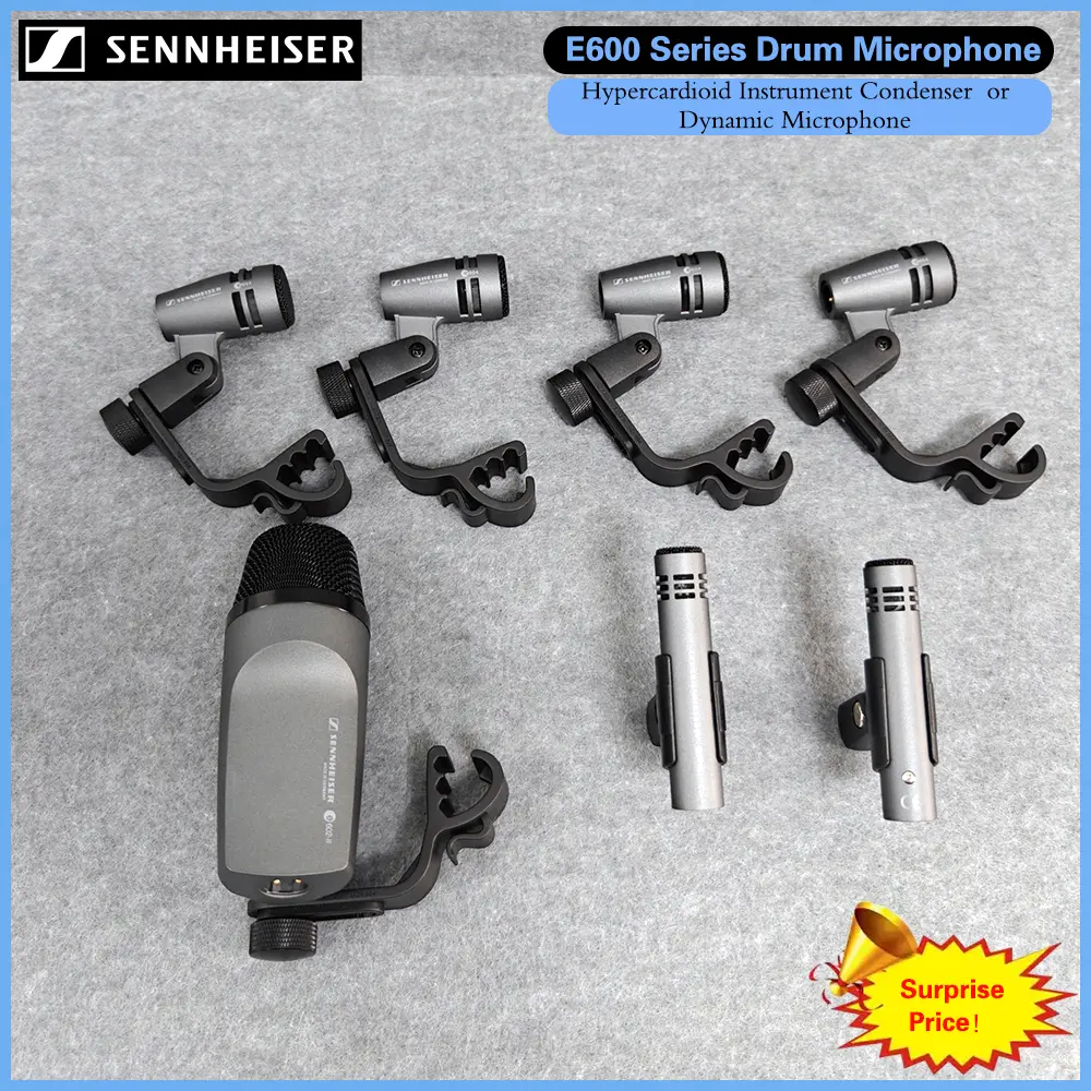 Sennheiser E600 Série E602-II/E604/E614 Instrumento dinâmico/condensador Microfone Baixos Guitarras Sem caixa de embalagem externa
