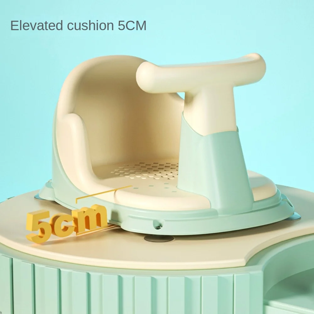 PP+TPE Baby Shower Chair Antiskid Hollowed Out Seat Non Slip Bath Stool Multiple Colors Suction Cup Design Bathtub Seat