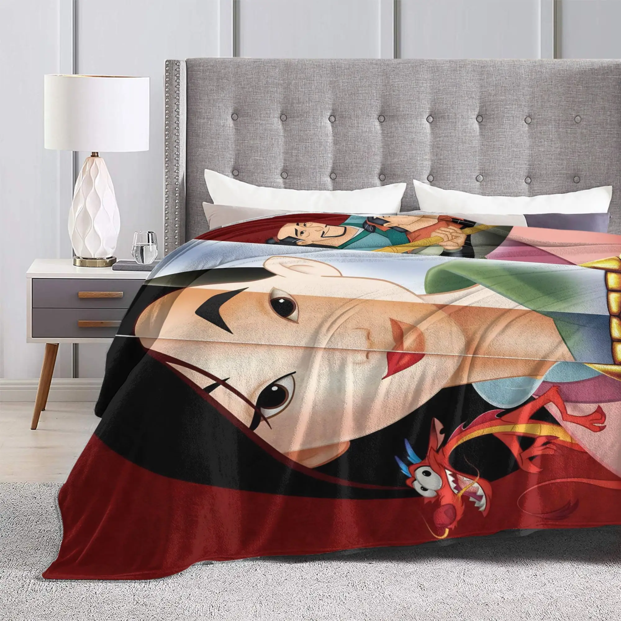 مولان الأميرة الصوف رمي بطانية مو لان الكرتون بطانية للأريكة الأريكة سوبر سرير دافئ البساط