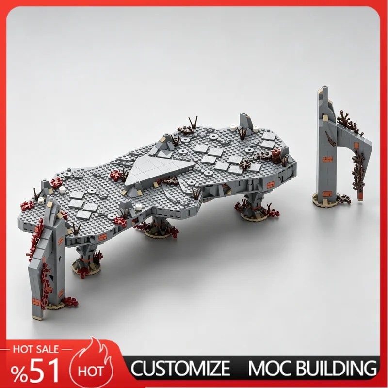 NEW 1124 PCS 8/8 Medieval Castle Ruins MOC Building Blocks Model Customize Creative DIY Assembly Educational Toy For Boys Gifts