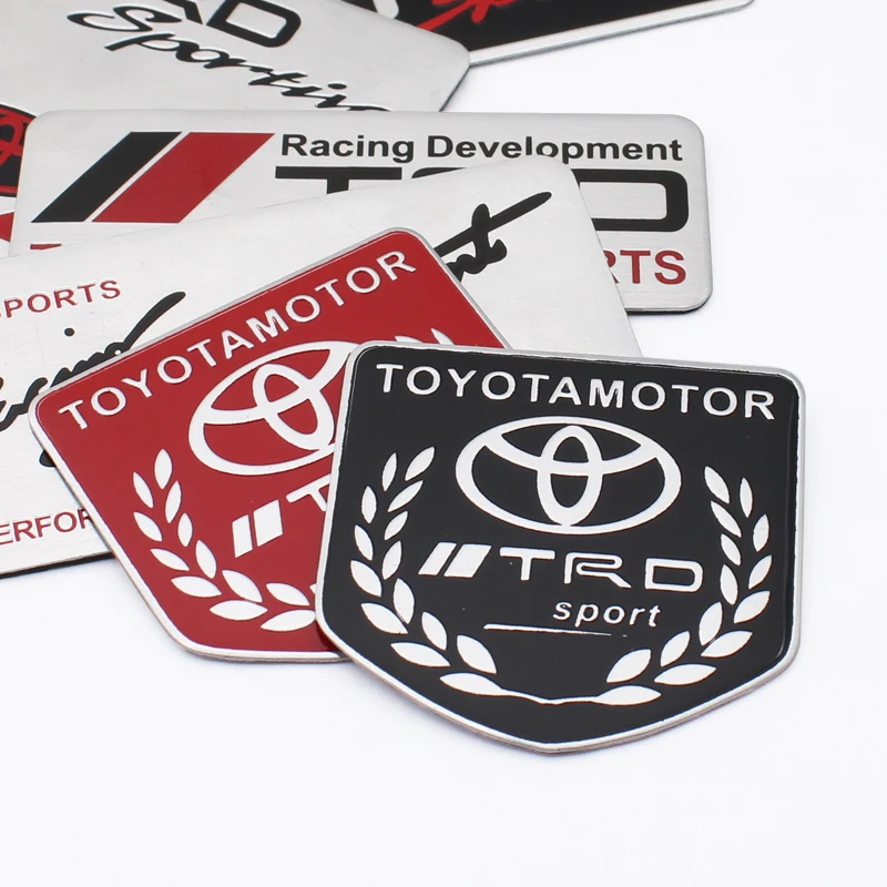 الألومنيوم جسم السيارة ملصقات جانبية درابزين جذع ديكور شارة مائي لتويوتا TRD كامري RAV4 لاند كورولا ليفين 86 يارس أيجو هايلكس