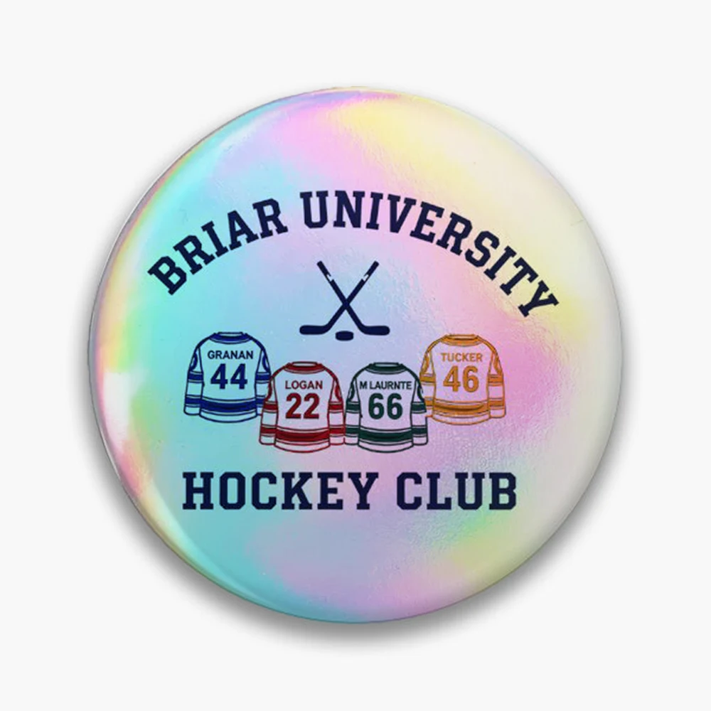 Briar University Graham Off Campus  Pin Holographic Star Heart Pin Brooches Laminated Button Fashion Accessory