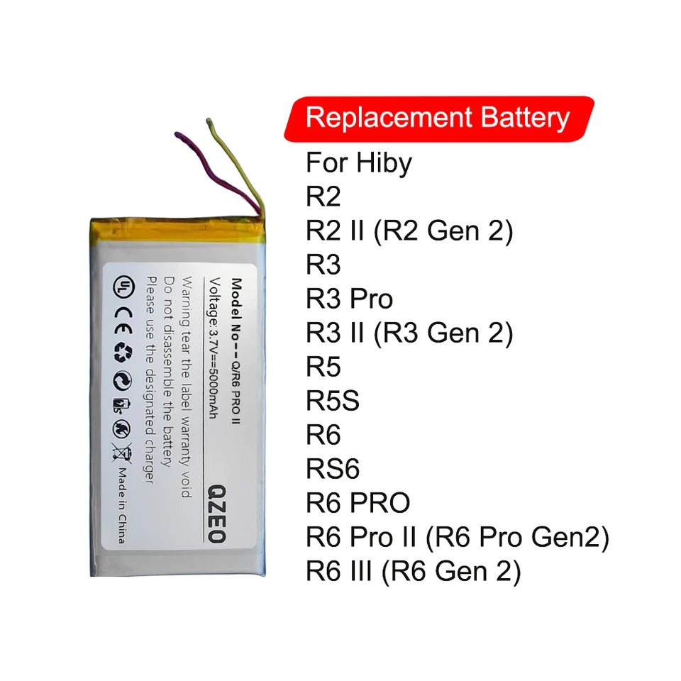 Replacement Battery For Hiby R2 II R2II R3 III R3III R3 R4 R5 R5S Replacement Battery For Hiby R2 II R2II R3 III R3III R3 R4 R5 R5S