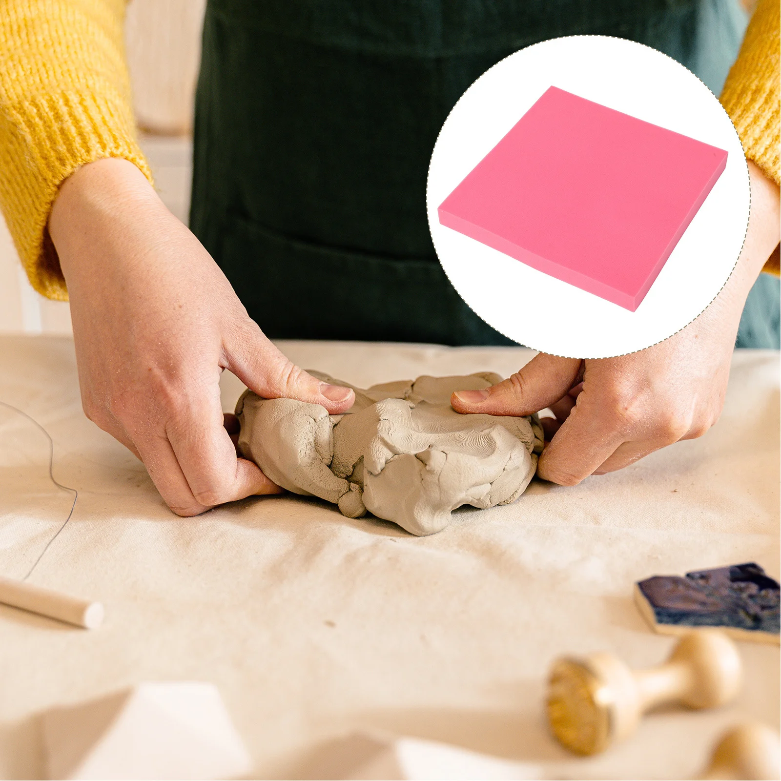 

High Density Pottery Sponge Mat Square Artist Table Runner Pottery Mould Tools for Clay Crafting Painting Ceramics Water