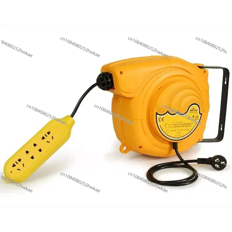 

15 м автоматический телескопический барабанный кабельный лоток, электрическая автоматическая катушка для шланга GDT150, розетка 220 В