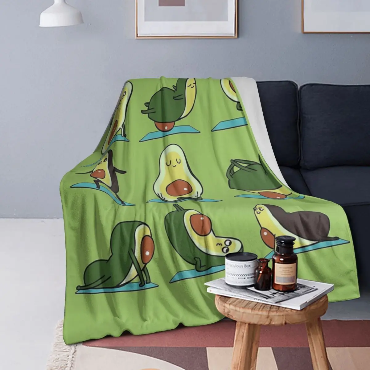 

Avocado Yoga Blanket Soft Warm Flannel Throw Blanket Bedding for Bed Living room Picnic Travel Home Sofa