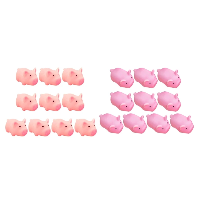 10pcs Lovable Pig Bath Toy for Children Squeeze Sound Toy Kids Bathroom Toy Dropship