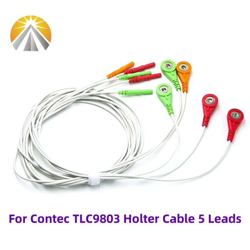 Holter Cable 5 Leads For Contec TLC9803 3 Channel 24 Hours Holter Recorder Dynamic ECG Monitor Device - Image 2