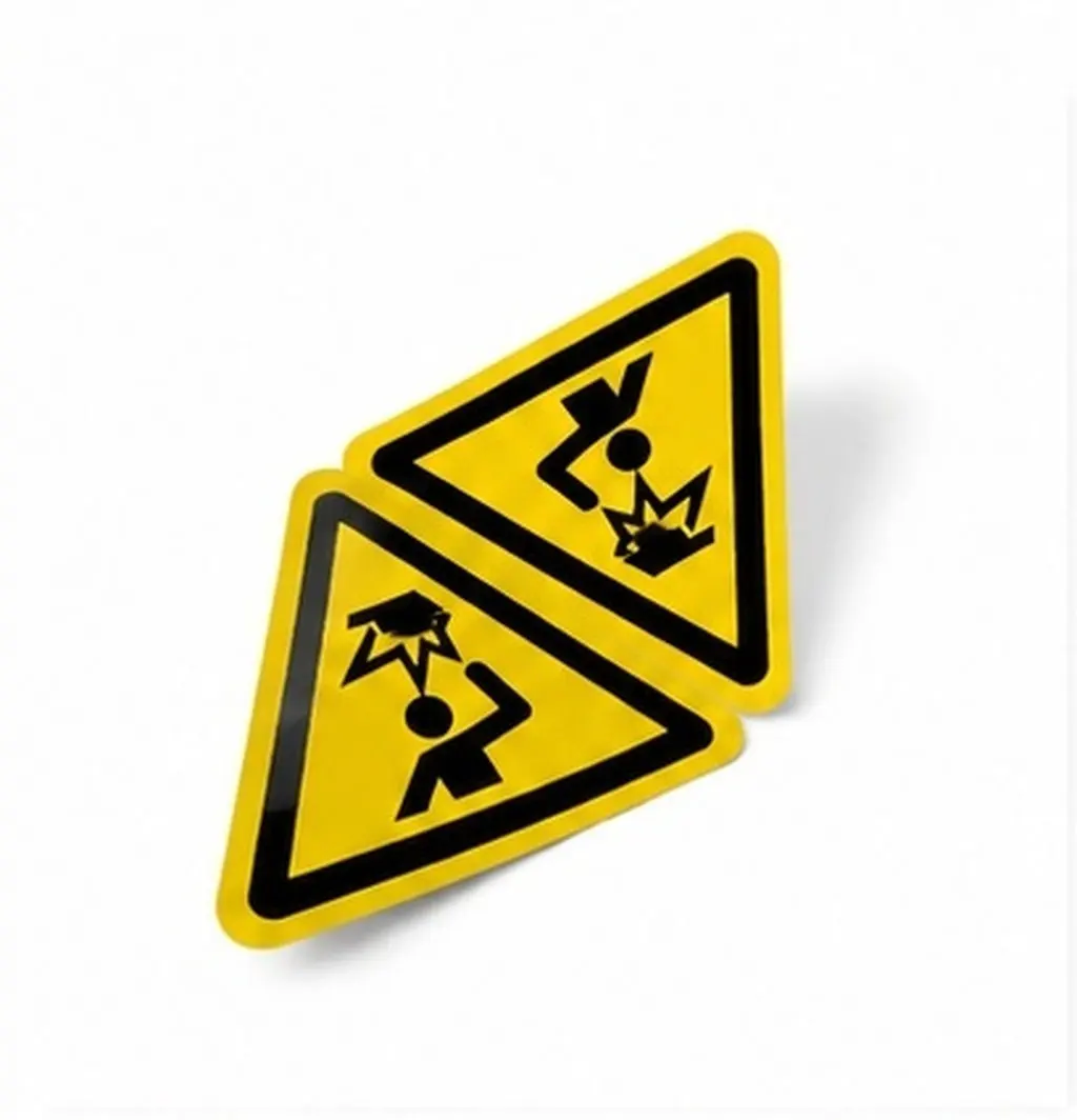 2Pcs Watch Your Head Warning Sign Sticker Self Adhesive PVC Safety Decal Highly Visible Caution Label for Industrial Workshops