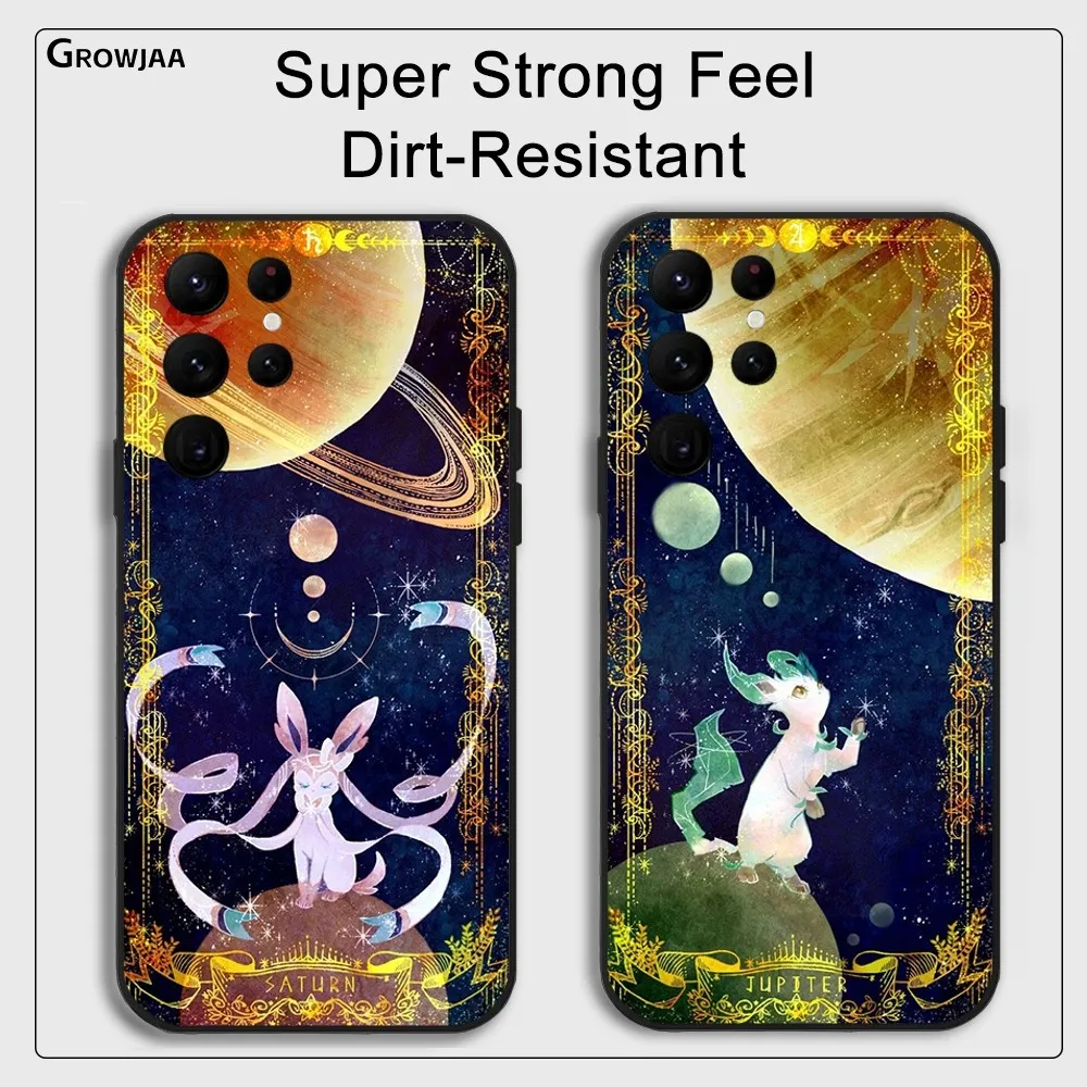 Cute Pokemon Eevee Phone Case for Samsung Galaxy S24 Ultra S22 S23 Ultra S21 S20 Protective Silicone Funda