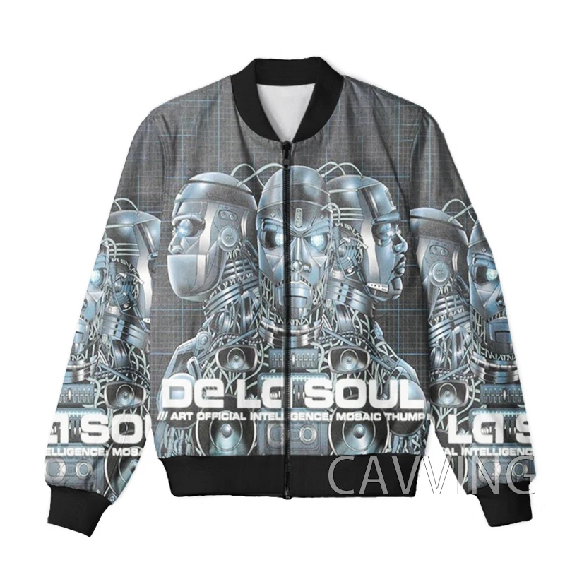 CAVVING 3D Printed  De La Soul  Zipper Bomber Jackets Men Overcoat Mens Coat Zip Up Jackets for Women/Men