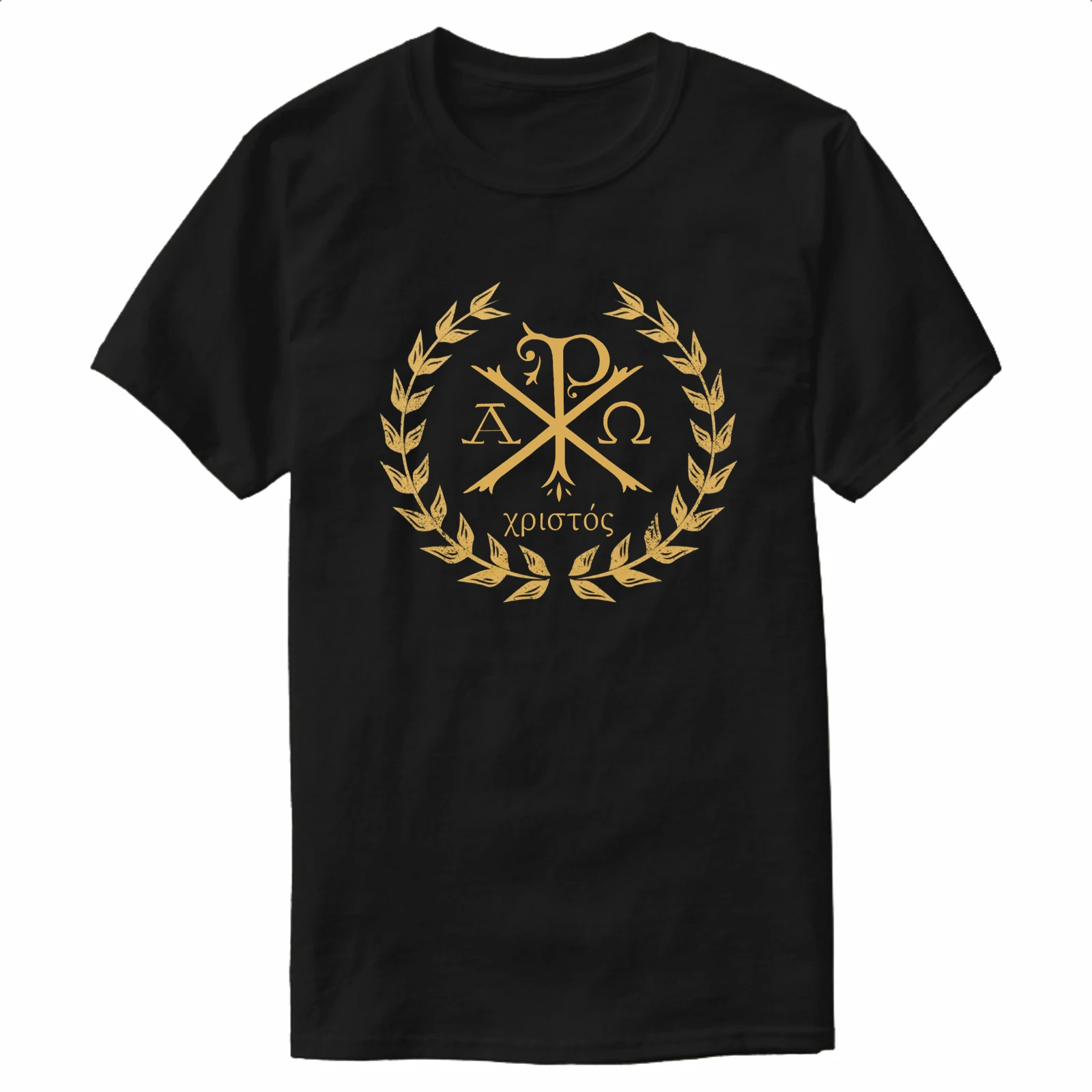 Jesus Christ Christian Ancient Monogram Chi Rho Symbol T-Shirt 100% Cotton O-Neck Short Sleeve Casual Mens T-shirt Size S-3XL