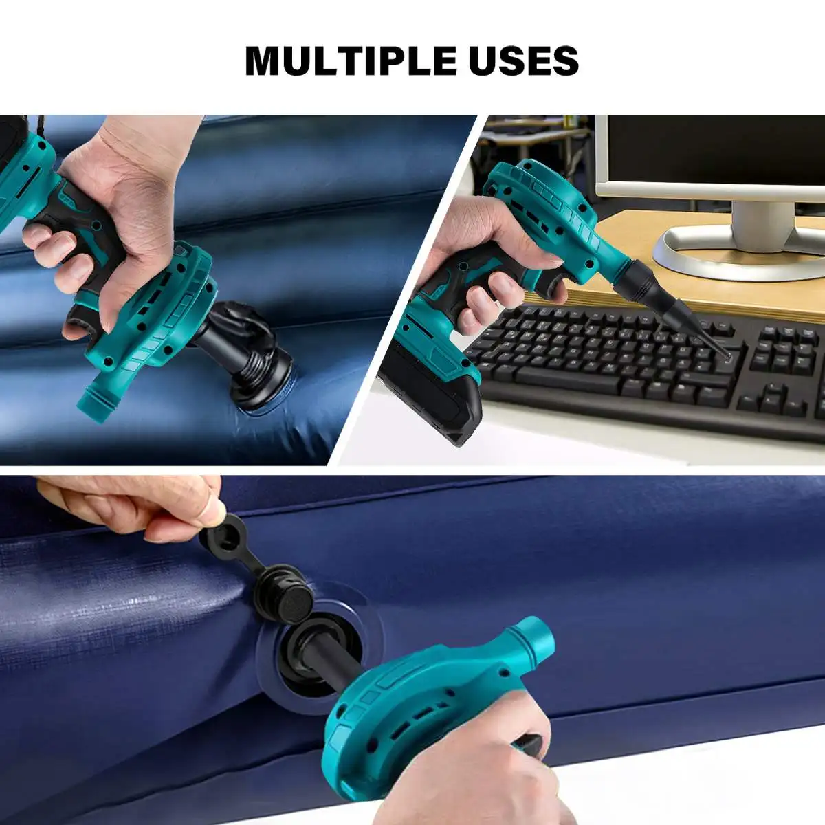 2in1 Cordless Air Dust Blower Efficient Rechargeable Vacuum Clean Inflator Computer Cleaning Power Tool For Makita 18V Battery