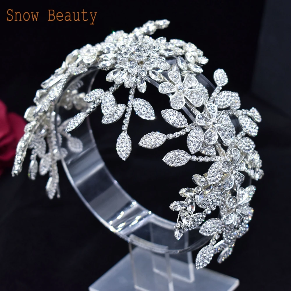 DZ025 Rhinestone Wedding Headbands for Bride Tiara Crystal Bridesmaid Head Jewelry Gift 2022 Bridal Forehead Headpiece Headwear