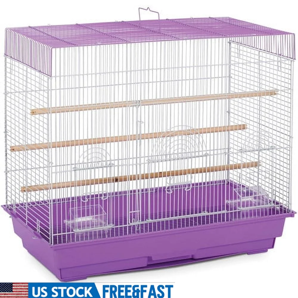 

Spacious Flight Cage with Open Wire Design Two Hooded Cups Two Wood Perches Easy Access Large Front Door Small Birds