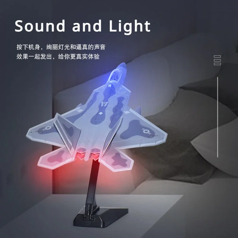 

F22 истребитель, военная звуковая и световая модель из сплава, литая под давлением модель, реактивный истребитель из сплава с высокой имитацией, детская игрушка gif