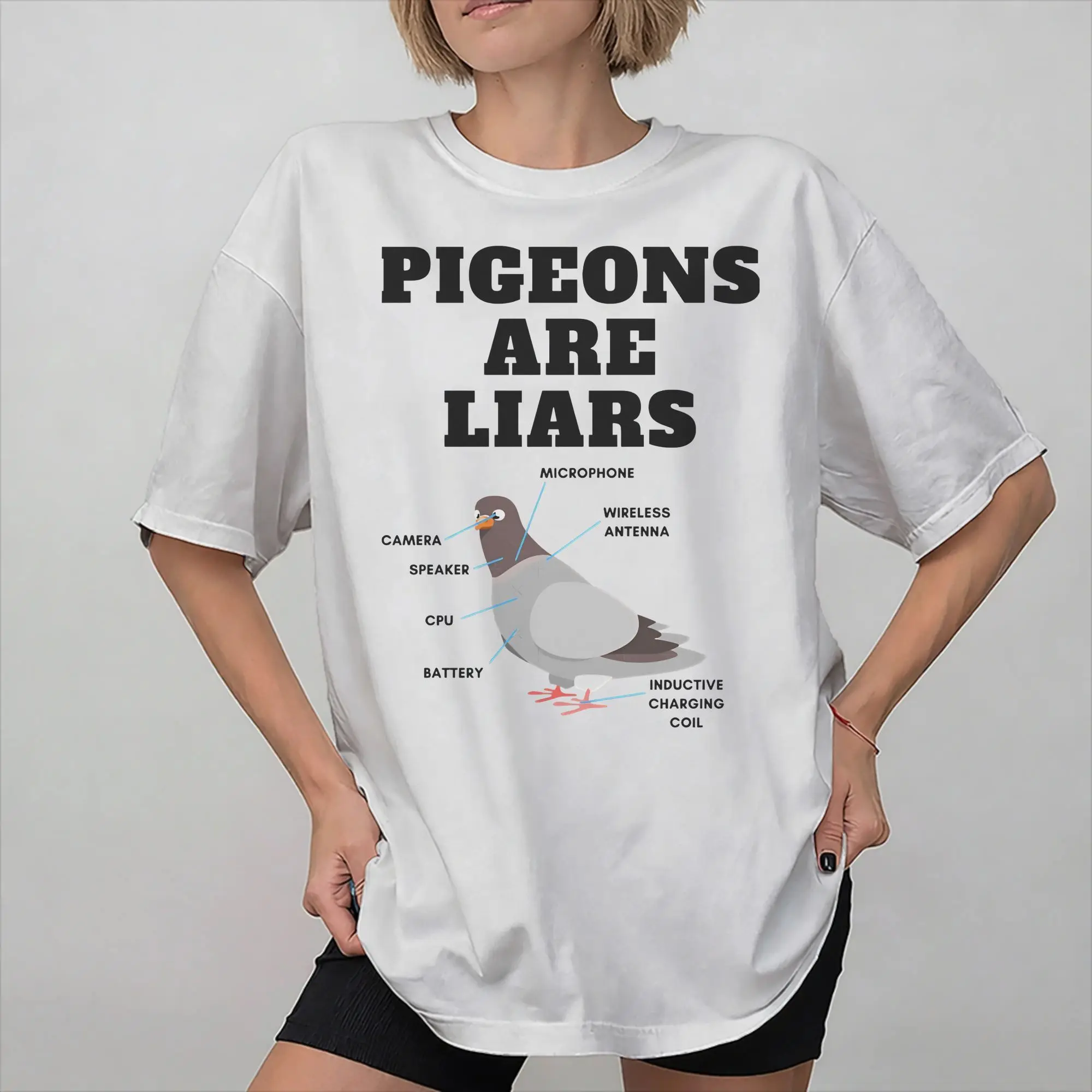 Pigeons Are Liars Pigeons Aren Real Merch Men Women T Shirt Pure Cotton Tee Graphic  Tops T-shirt