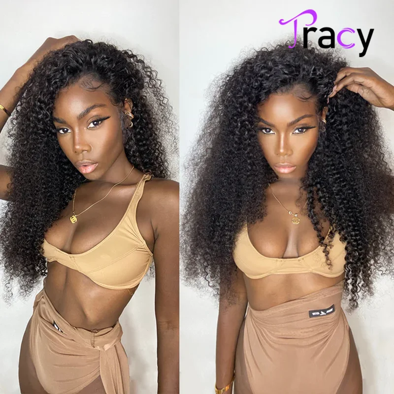

Tracy Hair Wear and Go Glueless Wigs Human Hair Pre Plucked Pre Cut Lace 4x6 Closure Human Hair Curly Lace Front Wig For Women