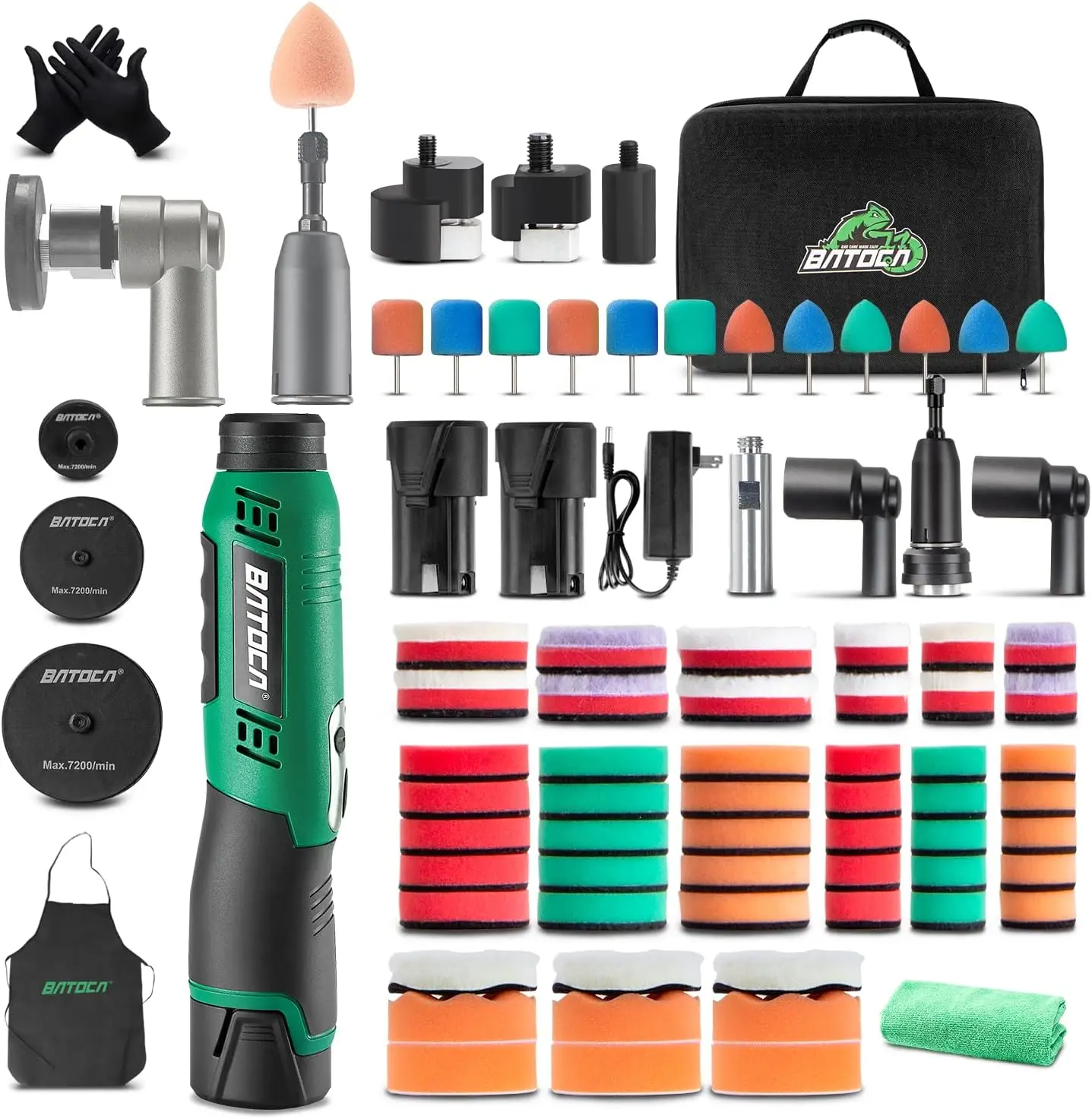 

S6 Mini Polisher Cordless Polisher for Car Detailing, 2x2.0Ah Batteries, 0mm Rotary Buffer, 3mm and 12mm Dual Action Polisher 1-
