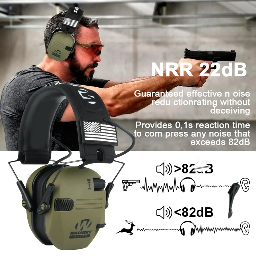 Novo tático eletrônico tiro earmuff anti-ruído fone de ouvido amplificação de som proteção auditiva fone de ouvido dobrável venda quente