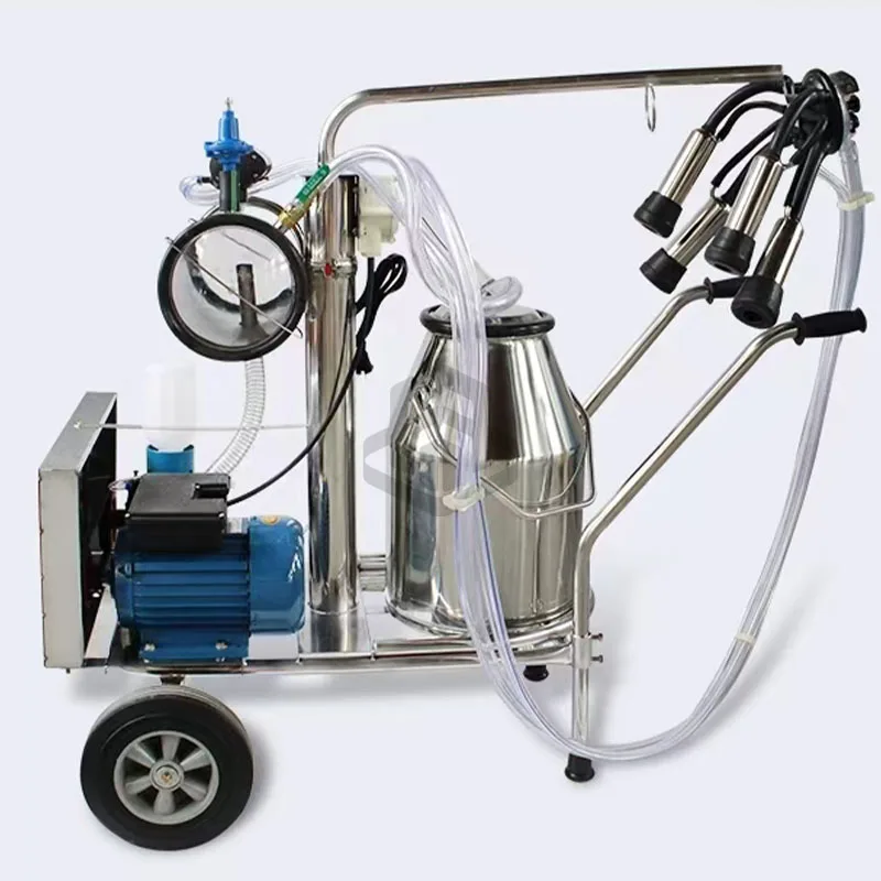 

Mobile milking machines Single and double barrel vacuum pumps Milking machines