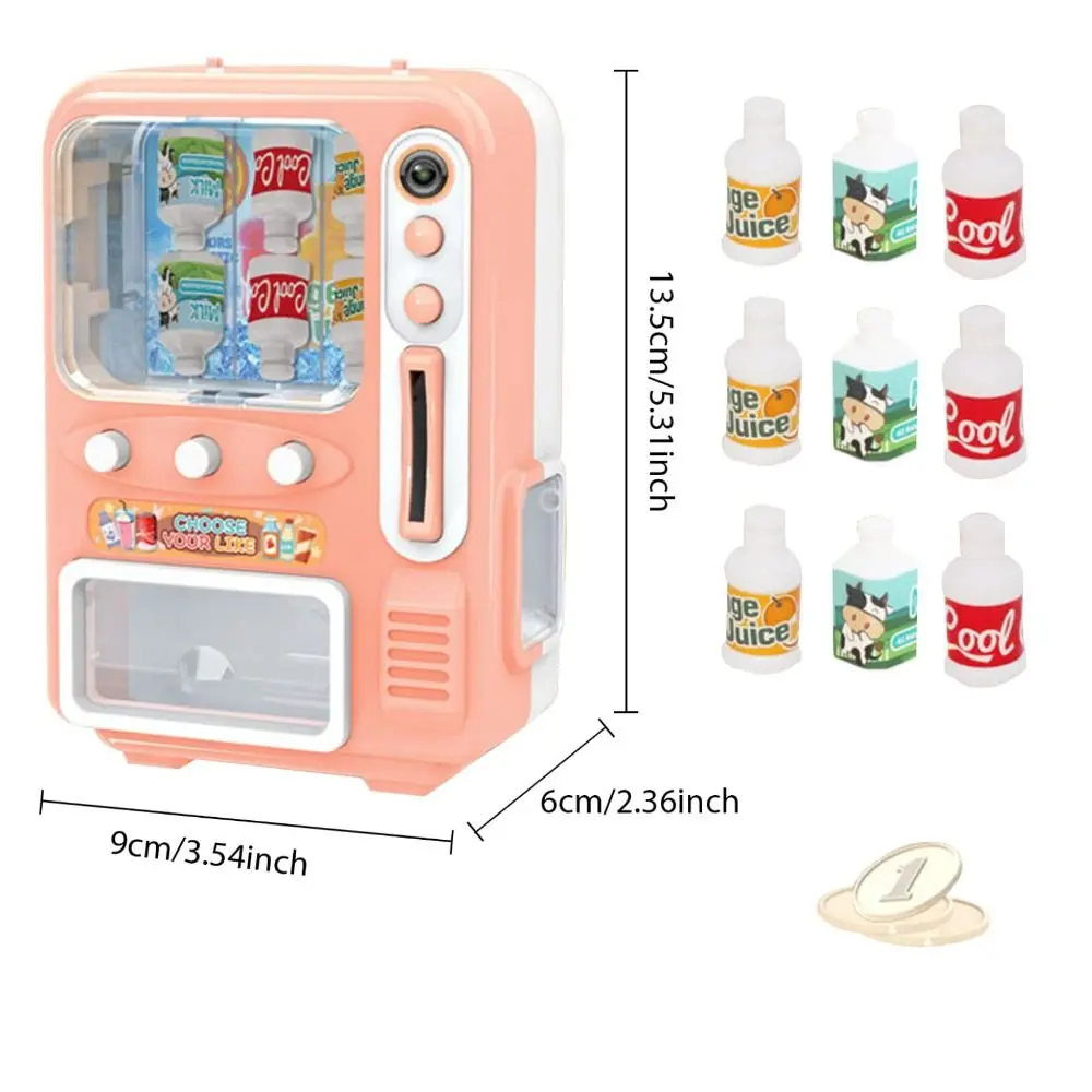Mini Automat do Napojów Zabawka Automatyczny na Monety Wielofunkcyjny Automat do Napojów Rekwizyt do Napojów Meble do Domku dla Lalek Dekoracja