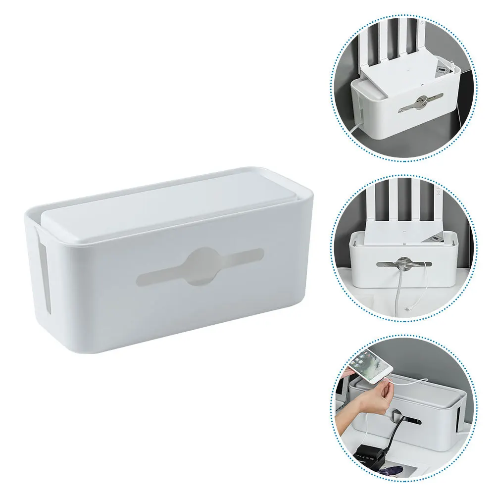 

1Pcs Wire Storage Box ABS Material Rounded Corners Cable Management Box for Home Office with Multi-Sided Hollowed Heat
