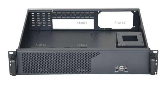 2U350 Industrial Control Server Chassis, Large PSU Slot Rack Mount, MATX Motherboard for Recording, KTV & Monitoring