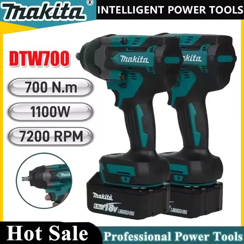

Makita Electric Wrench DTW700 Brushless Multi functional Rechargeable 18V Lithium Battery Auto Repair High Torque Impact Wrench