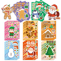 8PCS Christmas Fun Santa Claus Creative Collage DIY Suitable For Phone Cases Tablets Water Bottles Puzzle Toy Stickers