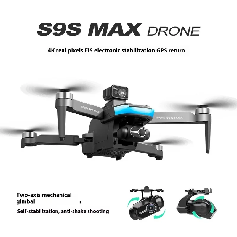 

Дрон S9S с GPS-позиционированием HD 4K Аэрофотосъемка Двухосевой подвес EIS Электрический сервопривод с дистанционным управлением Самолет