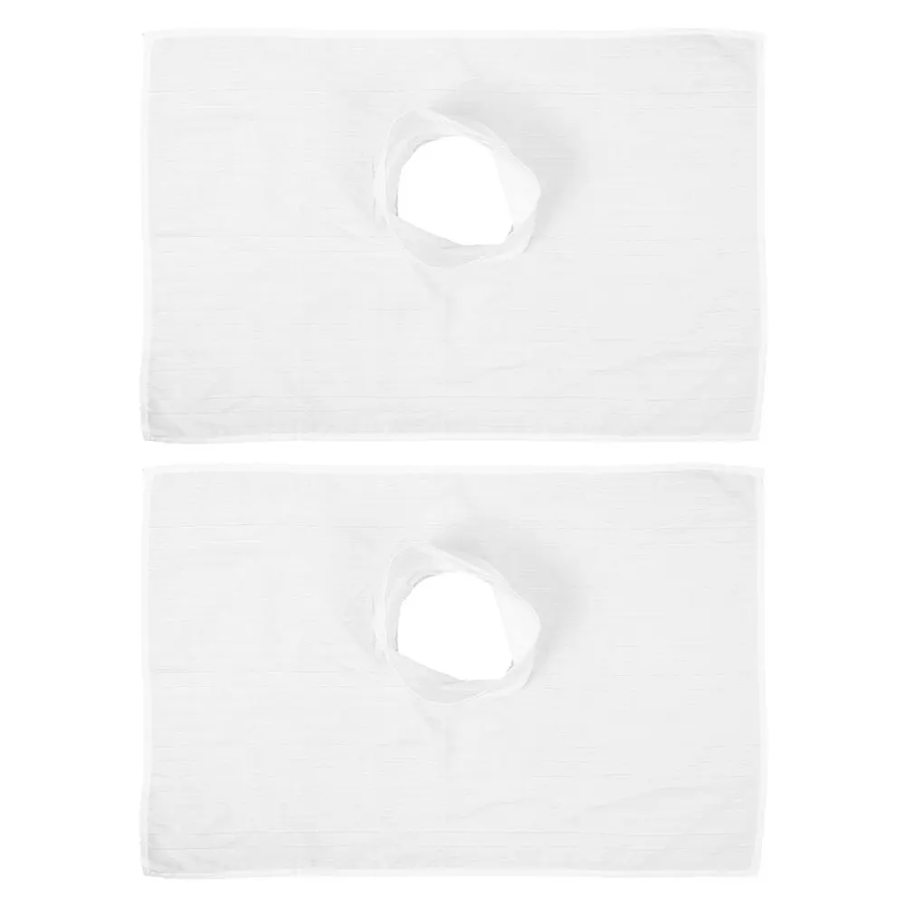 

2Pcs Beauty Bed Hole Towel Soft Breathable Spa Massage Sheet Reusable Cotton Facial Cover Salon Bed Pillow Sheets