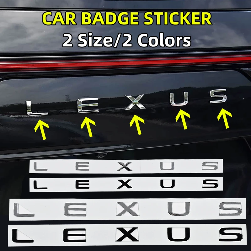 

3D ABS Car Letter Emblem Rear Trunk Sticker Badge For Lexus NX IS 250 RX GS UX RX300 RX350 CT200H GX460 ES LX F sport GX